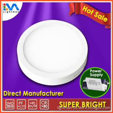 White Frame 170MM With Clips CRI>80 CE, ROHS Approved ceiling Lighting Round LED Panel 12W